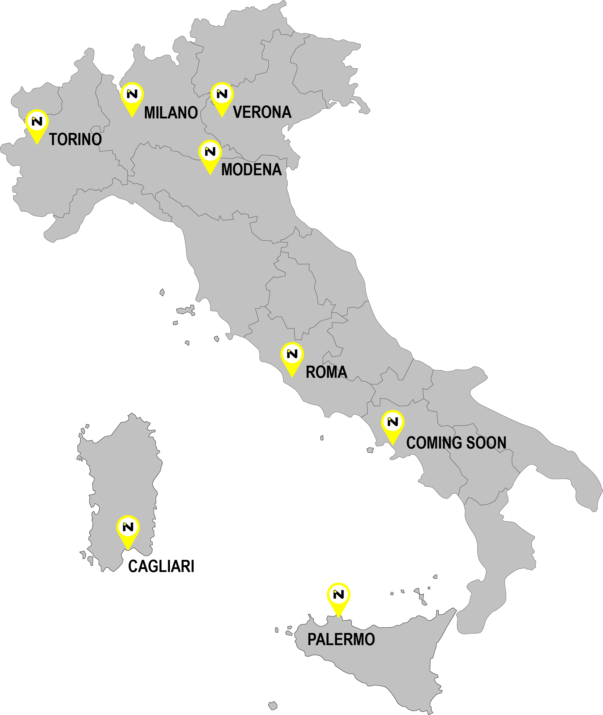 Mappa sedi DGA Group Italia